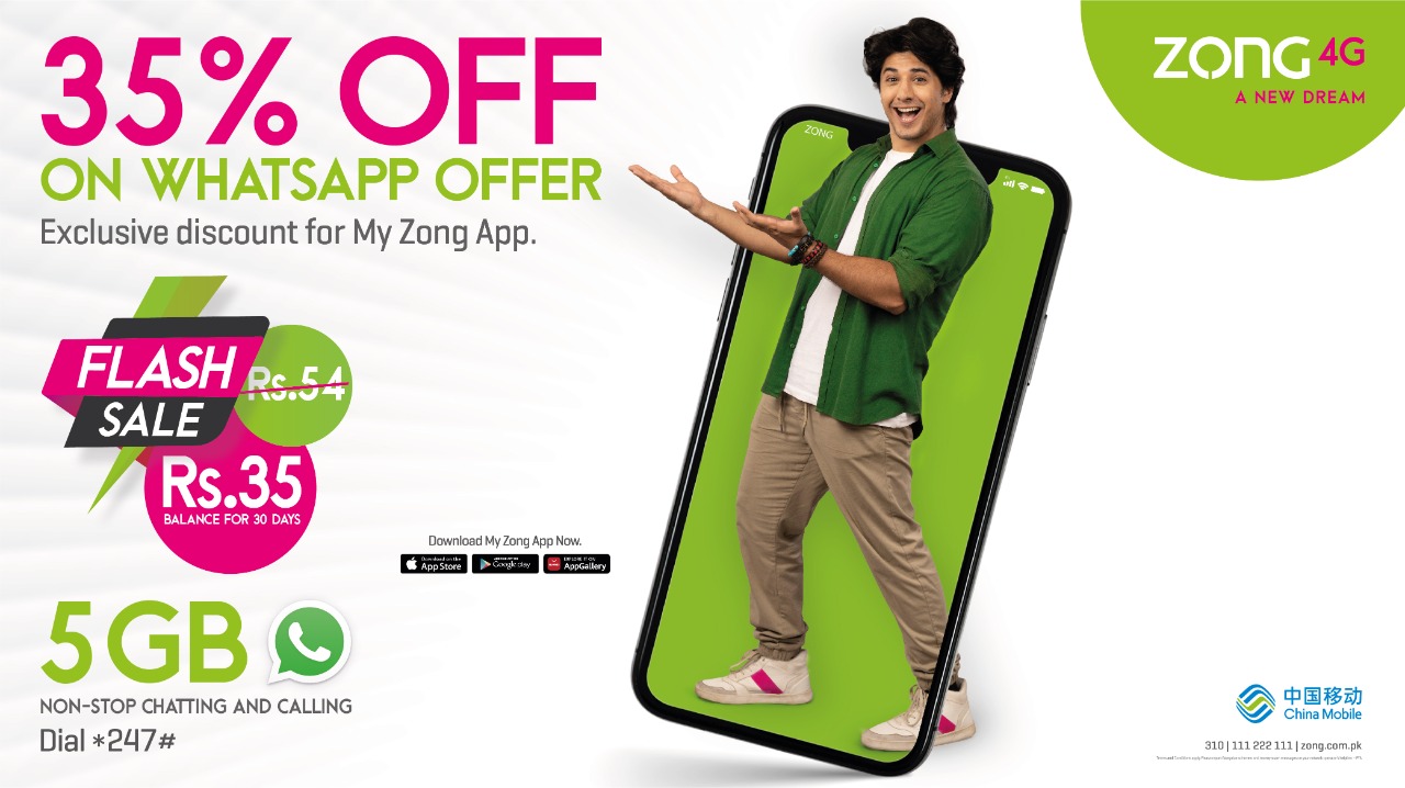 whatsapp offer for zong app