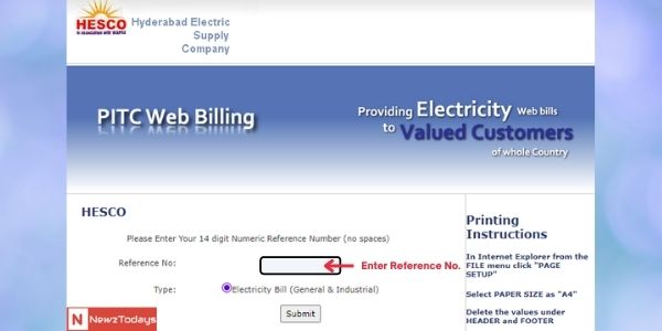 HESCO Bill Reference Number