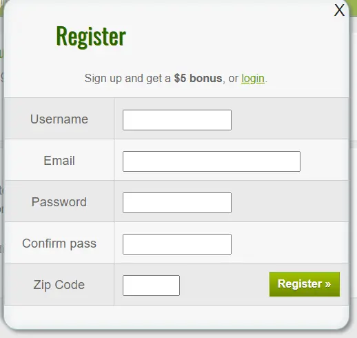 sign up and get money 