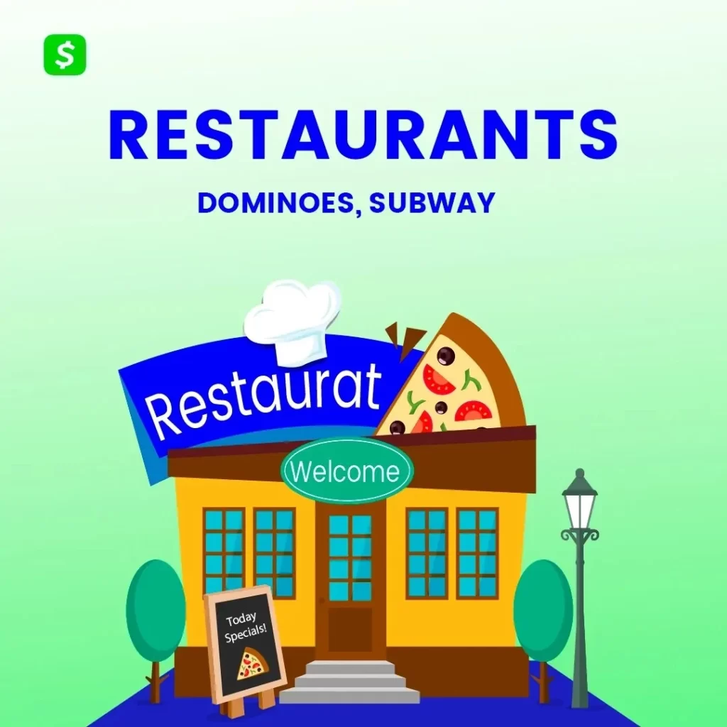 Restaurants that accept cash app