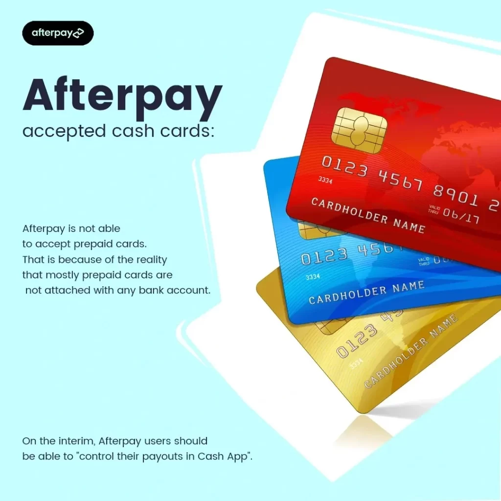 does afterpay accept cash cards