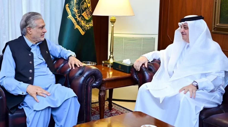 Ishaq Dar and Saudi Ambassador Discuss Strengthening Bilateral Relations