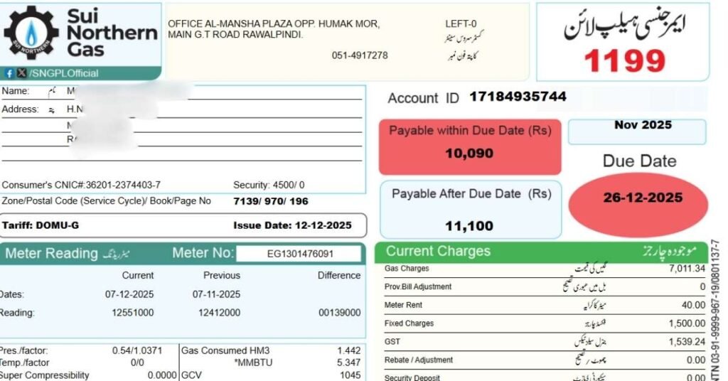 sngpl online bill check