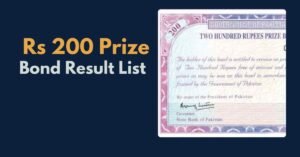 Rs 200 Prize bond result