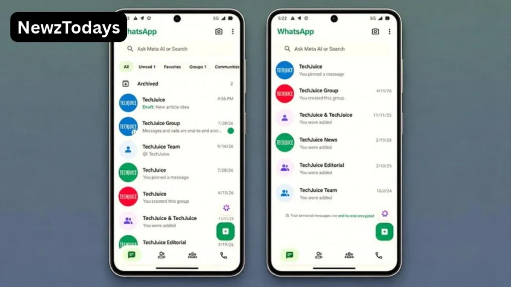 WhatsApp Tests Shrinking Navigation Bar on Android